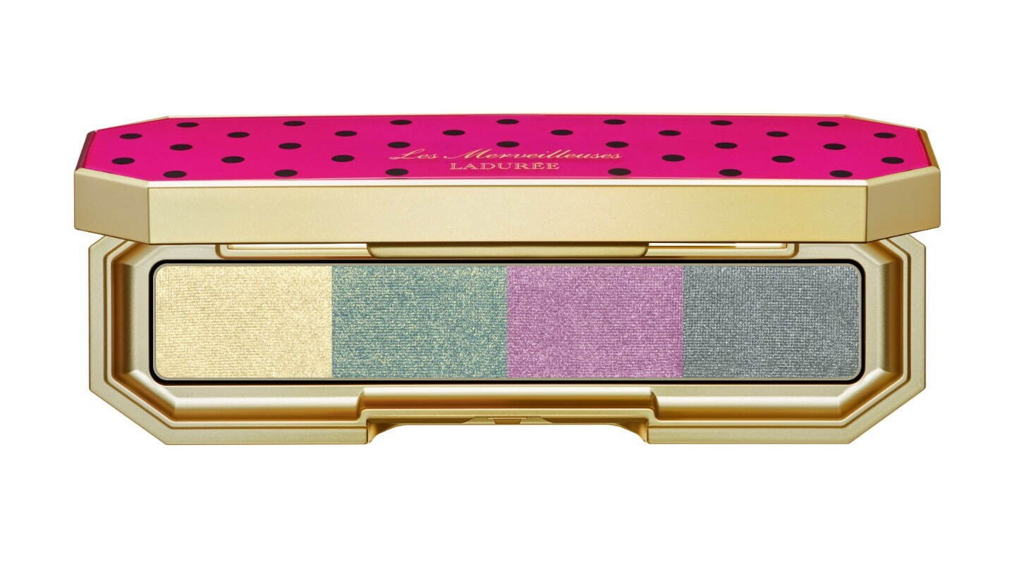 Les Merveilleuses Ladurée 2021 Summer Collection - Eyeshadow Palette 09: cream, grass green, violet, sky gray