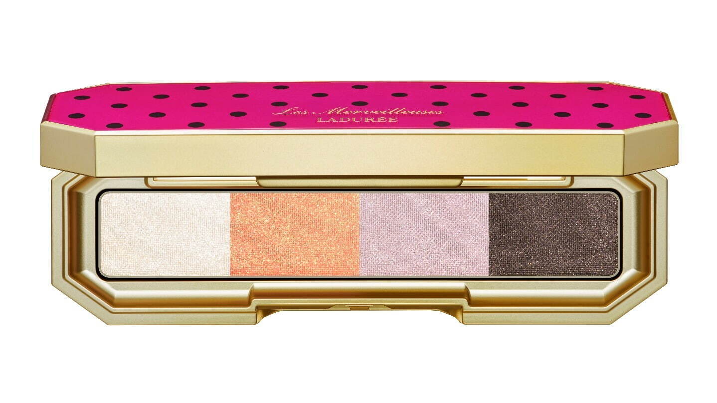 Les Merveilleuses Ladurée 2021 Summer Collection - Eyeshadow Palette 08: pure white, sun orange, shell pink, charcoal brown