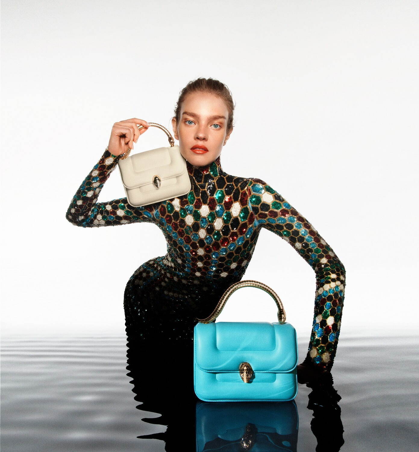 Bvlgari x Mary Katrantzou Serpenti Metamorphosis handle bag