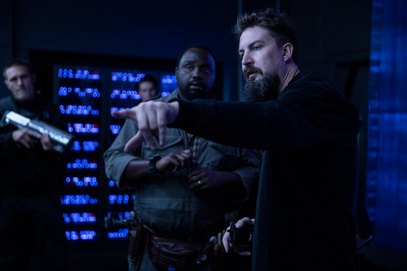 (L-r) BRIAN TYREE HENRY and director ADAM WINGARD on the set of Warner Bros. Pictures’ and Legendary Pictures’ action adventure “GODZILLA VS. KONG,” a Warner Bros. Pictures and Legendary Pictures release.
