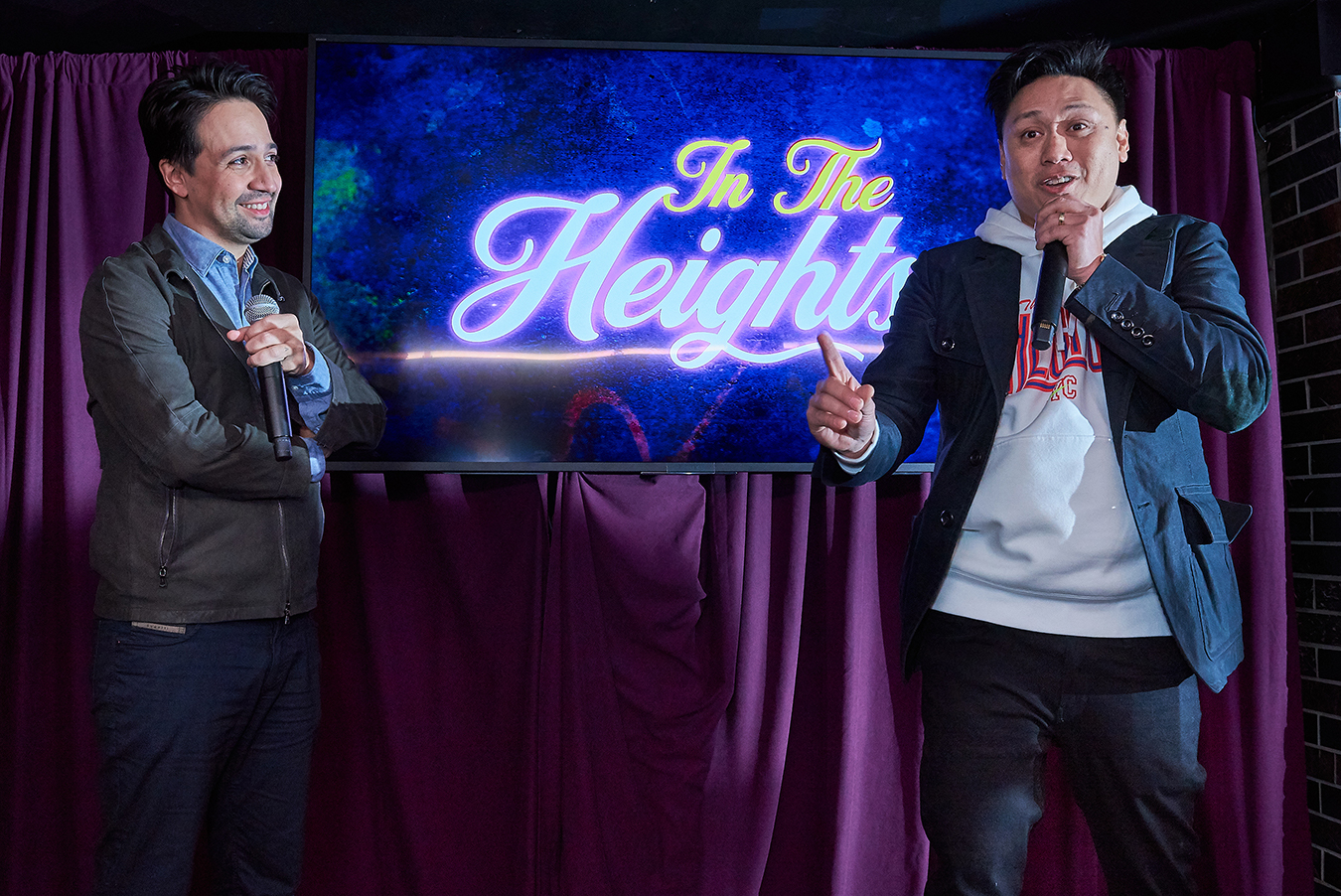 Warner Bros. Pictures trailer launch event for IN THE HEIGHTS, 809 Restaurant & Lounge, WASHINGTON HEIGHTS, NY, USA- 11 Dec 2019 LIN-MANUEL MIRANDA & JON CHU