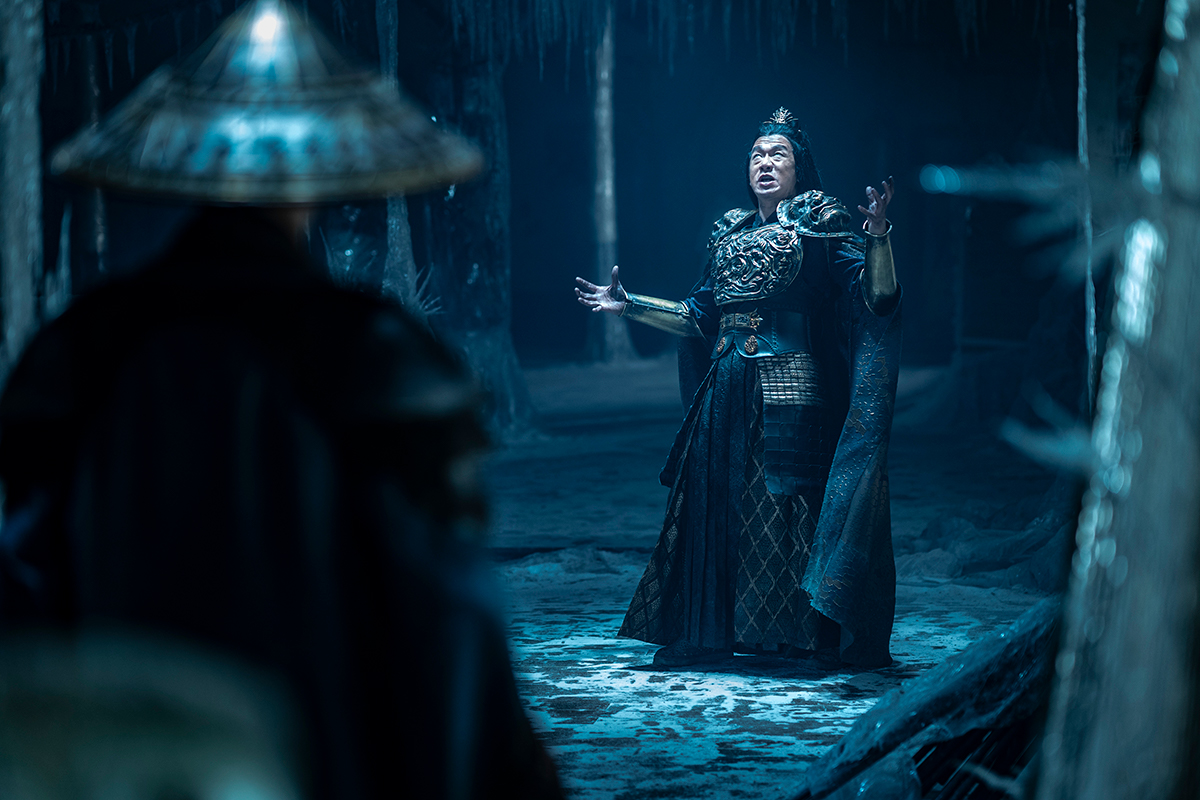 TADANOBU ASANO as Lord Raiden and CHIN HAN as Shang Tsung in New Line Cinema’s action adventure “Mortal Kombat,” a Warner Bros. Pictures release.
