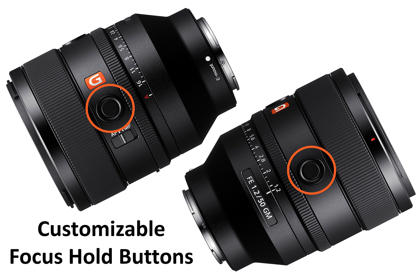 Sony FE 50mm F1.2 G Master Lens - Customizable Focus Hold Buttons