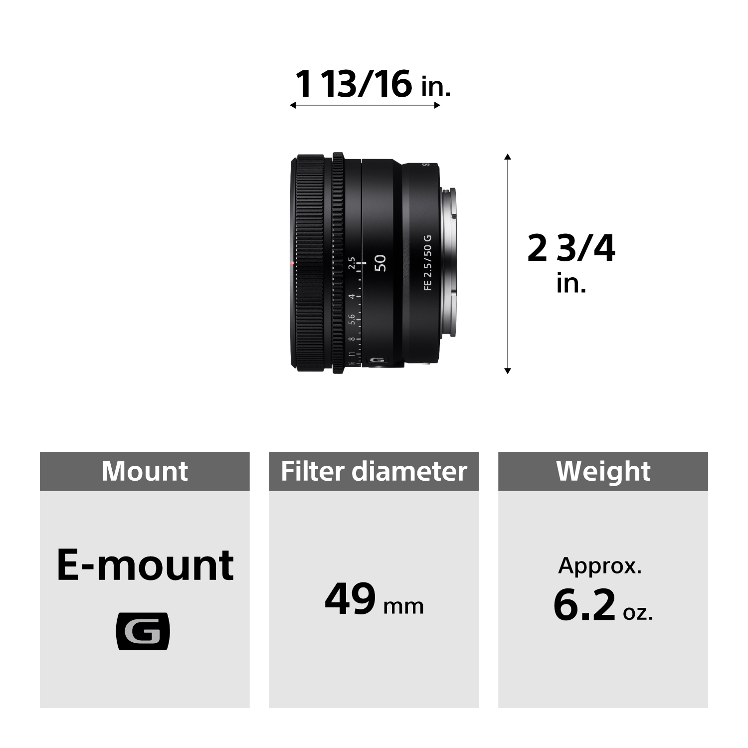Sony FE 50 mm F2.5 G