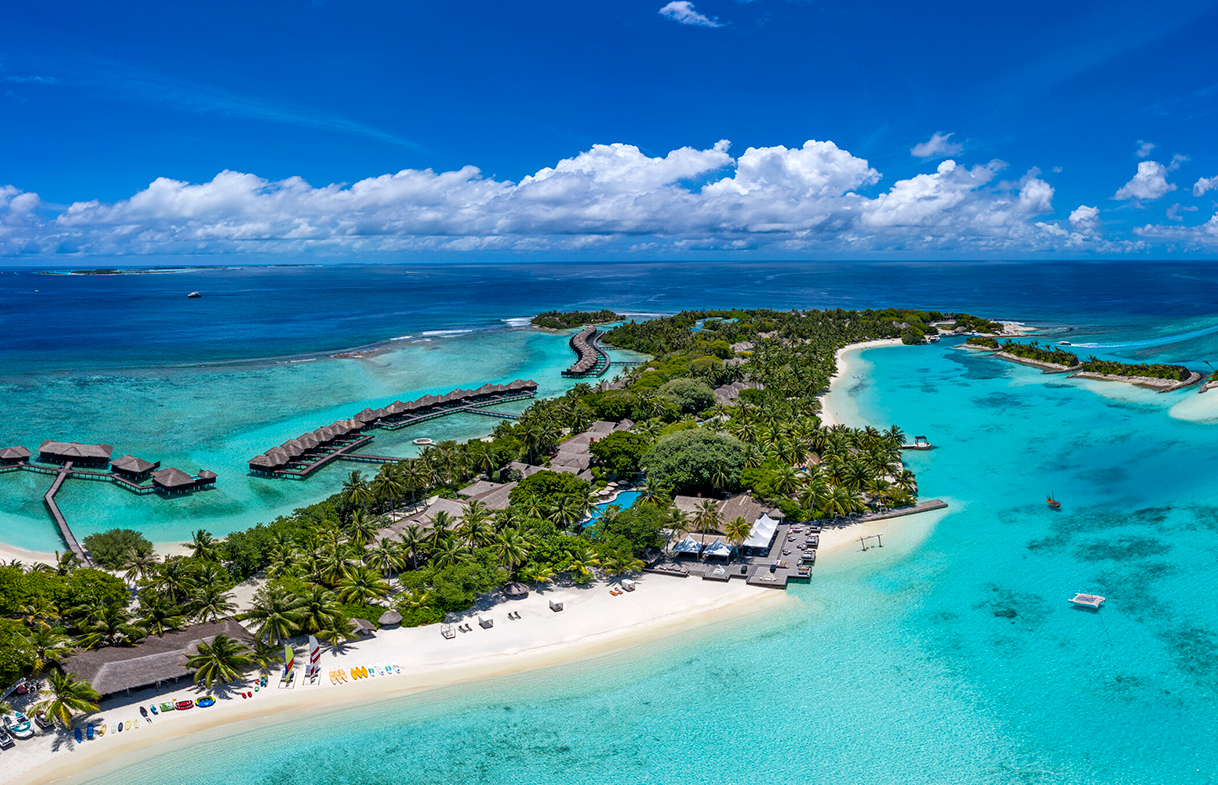 Sheraton Maldives Full Moon Resort Aerial View