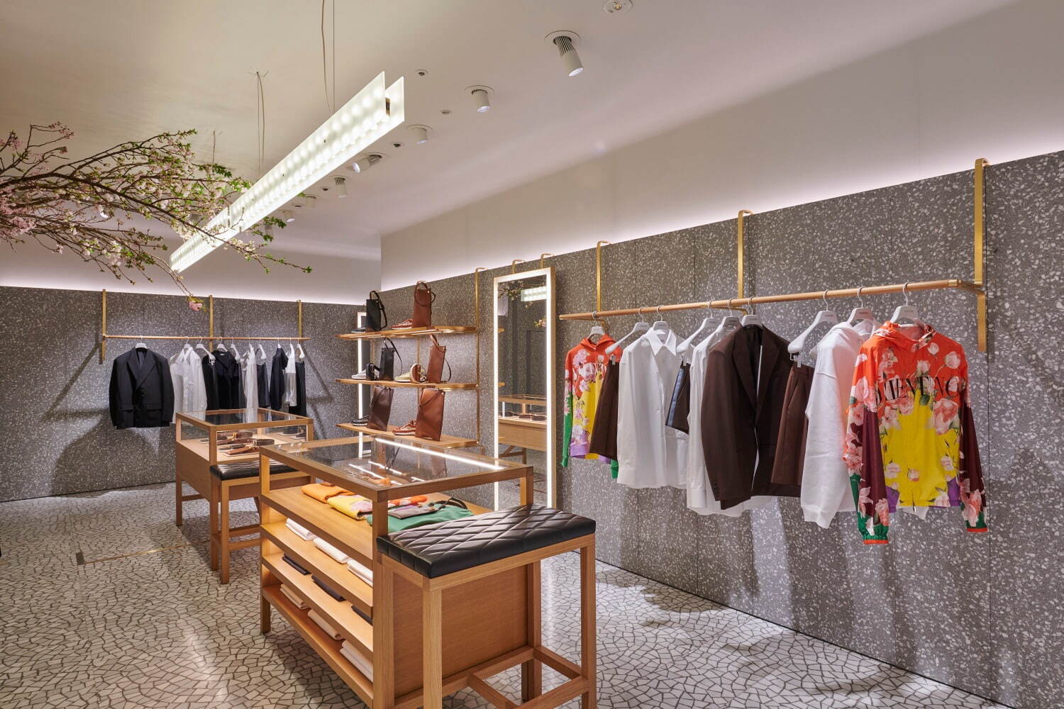 Sakura installation at Valentino Omotesando store