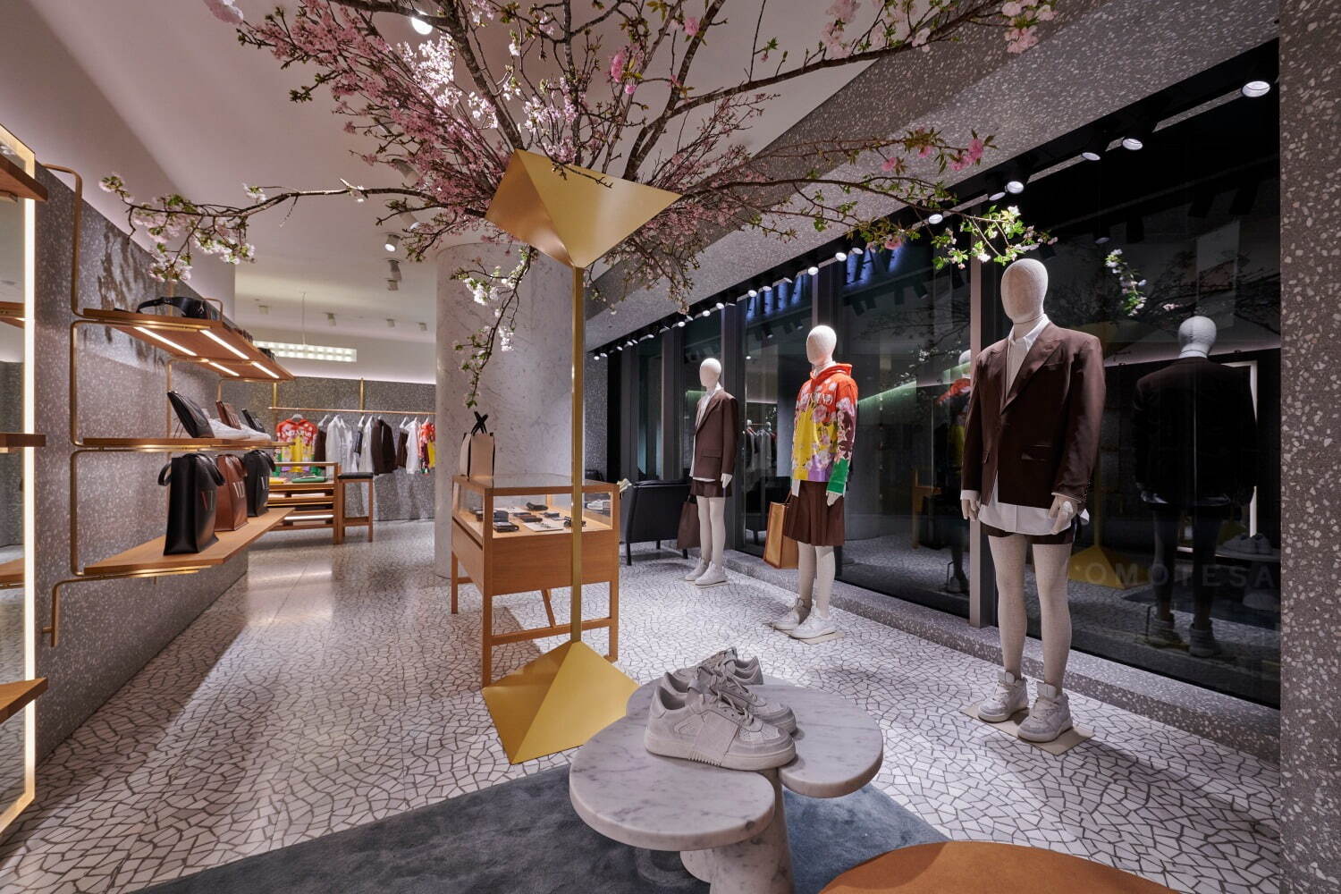 Sakura installation at Valentino Omotesando store