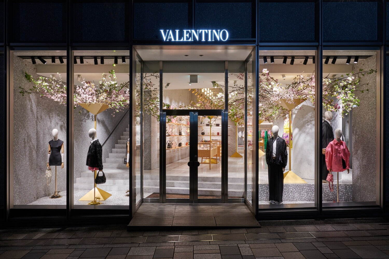 Sakura installation at Valentino Omotesando store