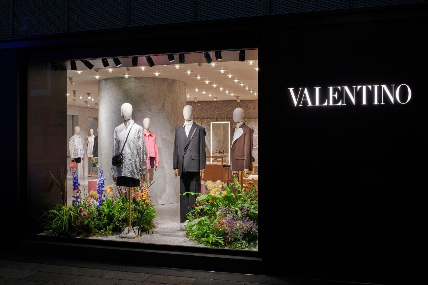 Window display at Valentino Ginza store