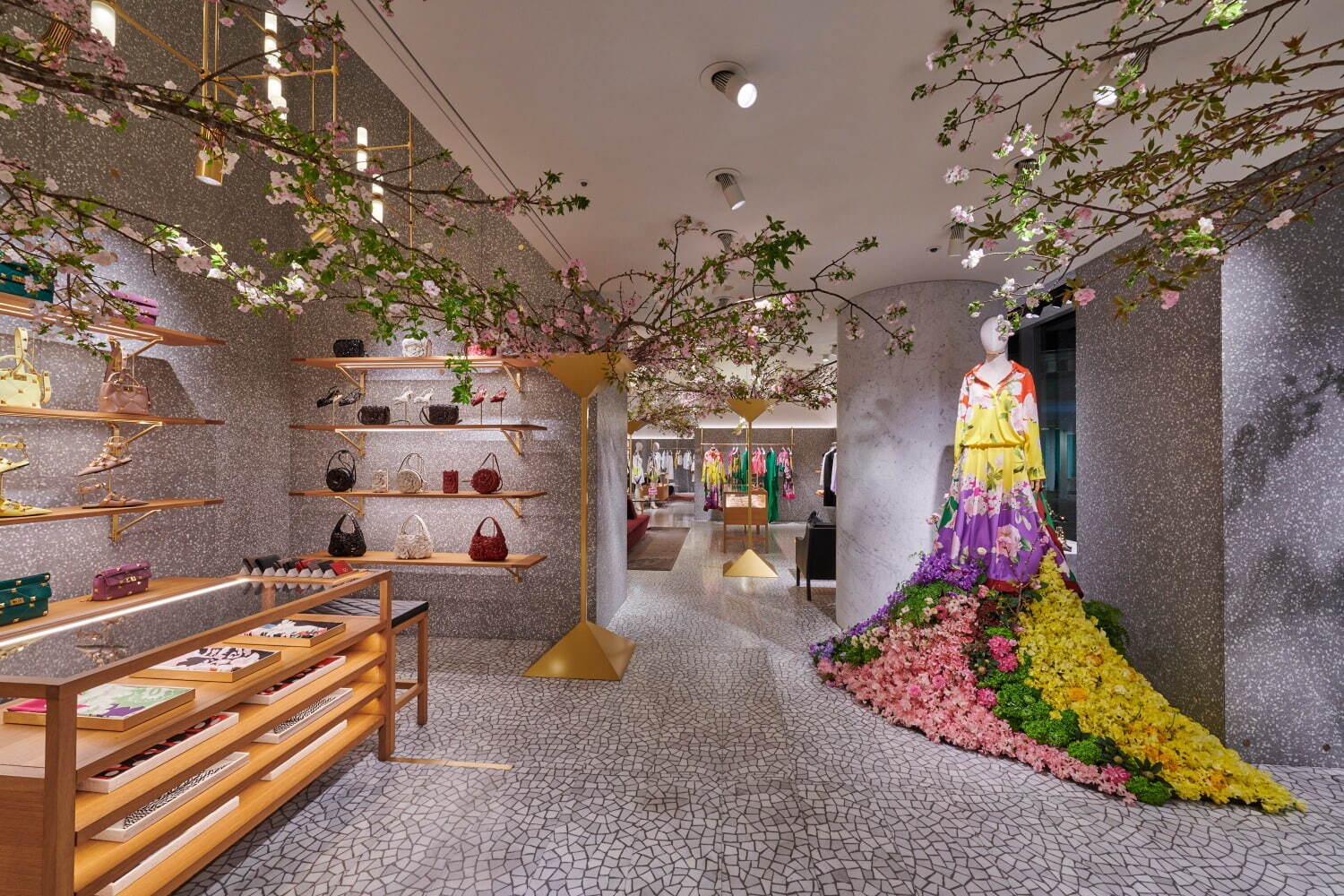 Sakura installation at Valentino Omotesando store