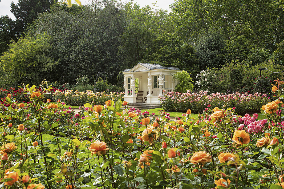 Buckingham Palace Rose Garden and summer house can be seen as part of guided tours. (Photo credit: Royal Collection Trust/© Her Majesty Queen Elizabeth II 2021. Photographer: John Campbell)