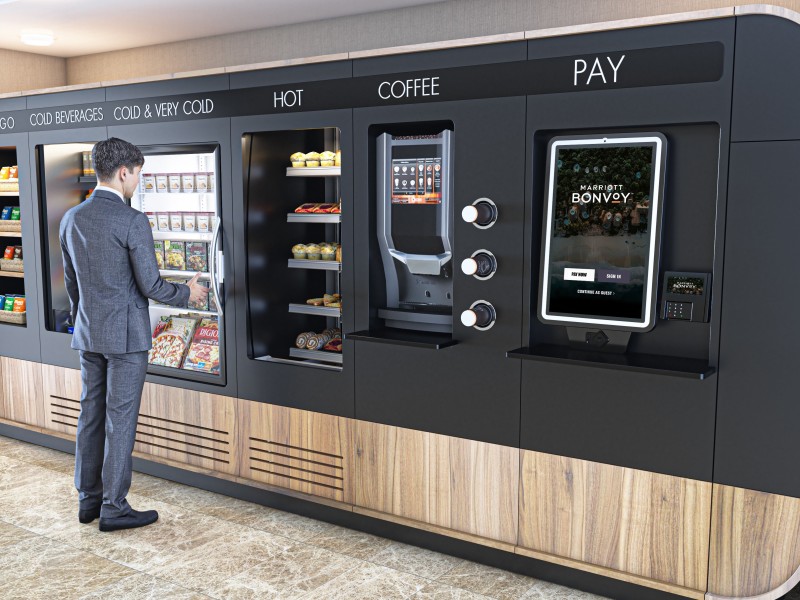 Grab-and-Go Marketplace Kiosk at Marriott Hotels