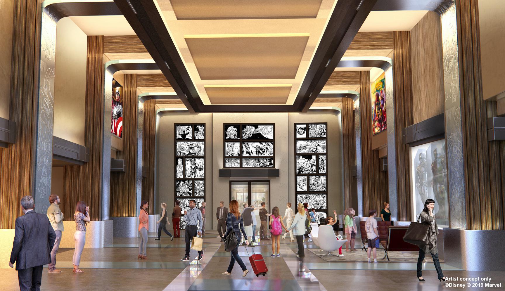 Lobby of Disney's Hotel New York - The Art of Marvel