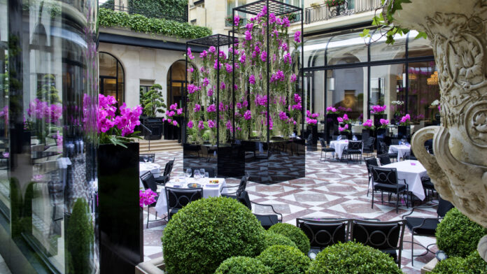 The Marble Courtyard of Four Seasons Hotel George V, Paris
