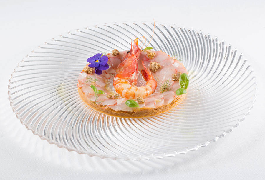 Rendez-Vous Capri - Cooked and Raw king Prawns with marinated fresella bread