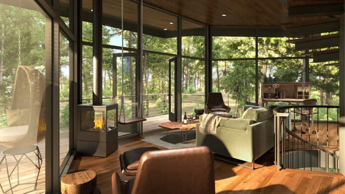 The green o Tree Haus interior The green o Tree Haus interior