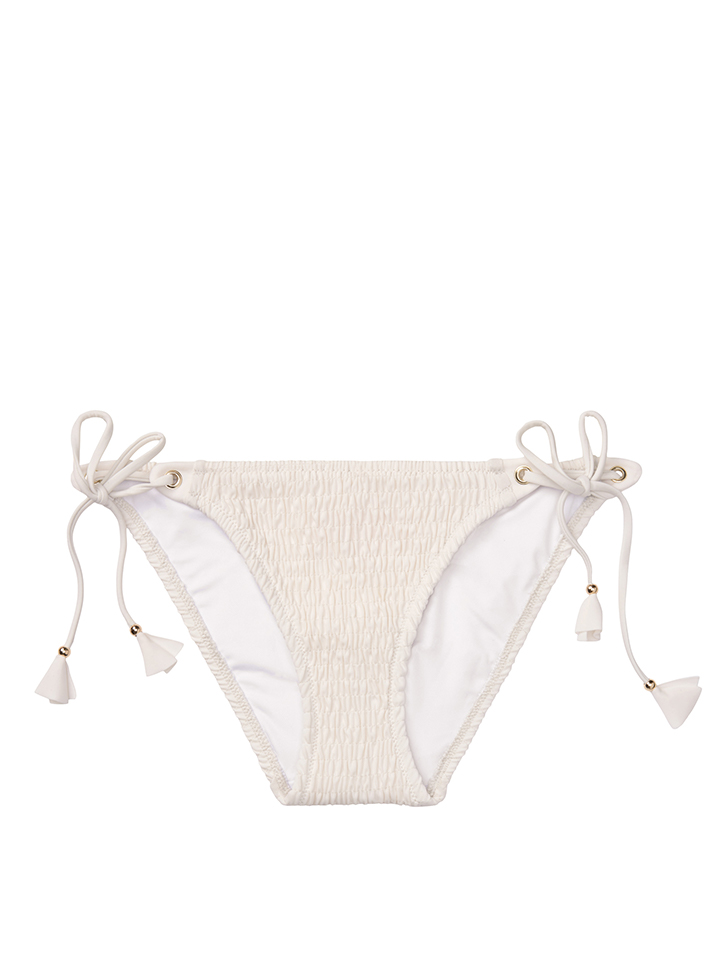 Victoria's Secret Swim 2021 Summer Alona smocked string bikini bottom in coconut white