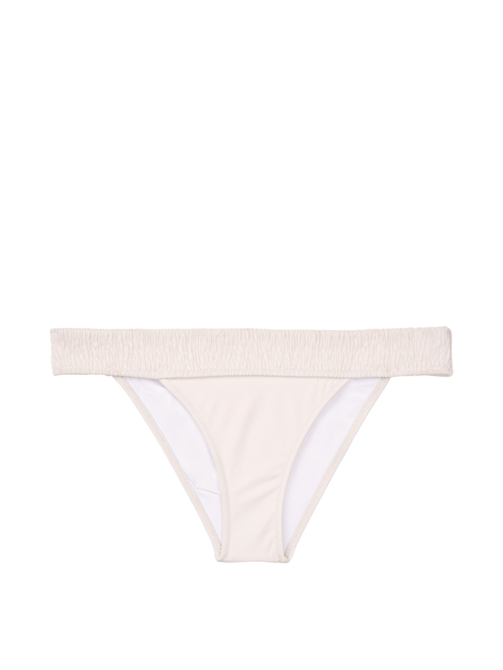 Victoria's Secret Swim 2021 Summer Ensenada smocked cheeky bottom in coconut white