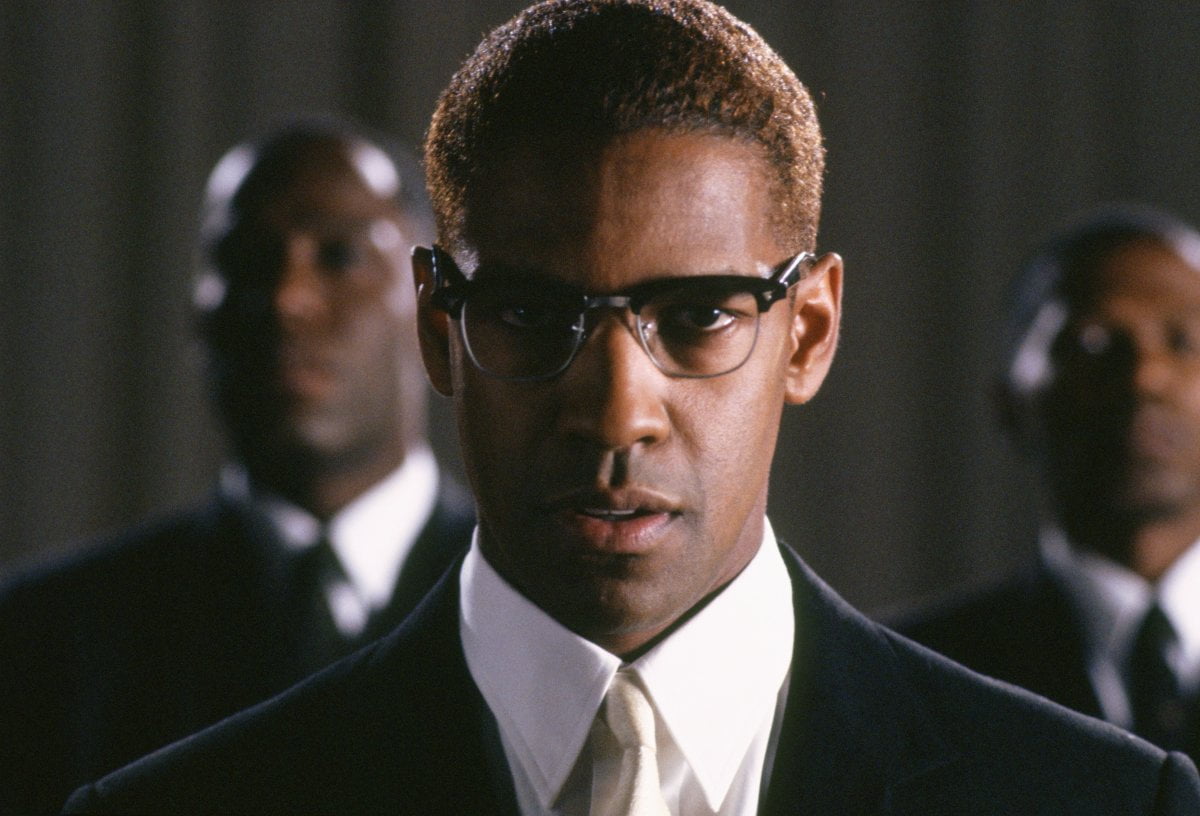Denzel Washington in a scene from MALCOLM X (USA,1992). Photo by David Lee, David Lee photographs, courtesy Margaret Herrick Library, Academy of Motion Picture Arts and Sciences.