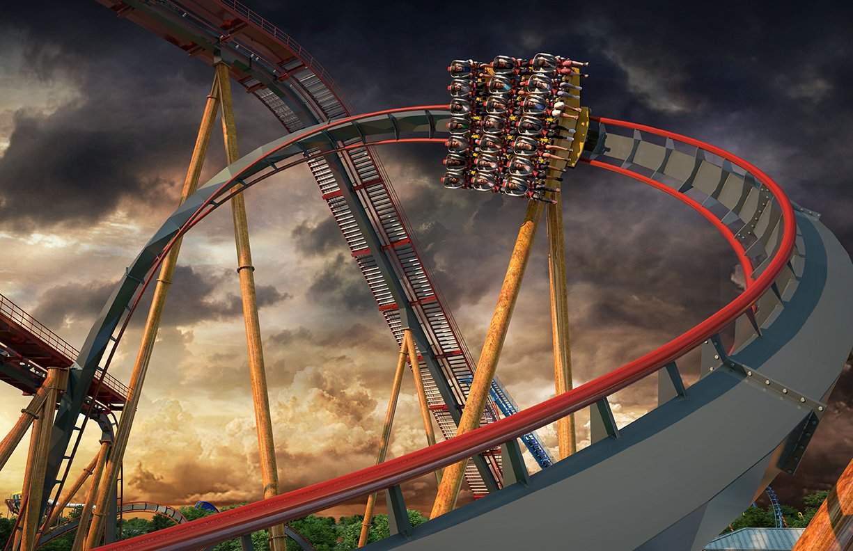 Six Flags Fiesta Texas Dr. Diabolical’s Cliffhanger 270 Degree Zero G Roll