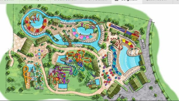 Wild Rivers Water Park layout for Irvine Great Park