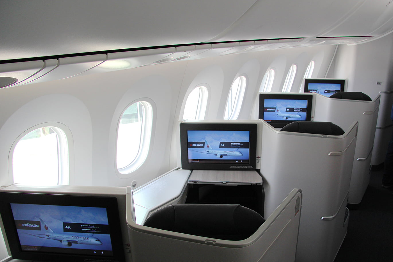 Air Canada Signature Class cabin on the 787 Dreamliner