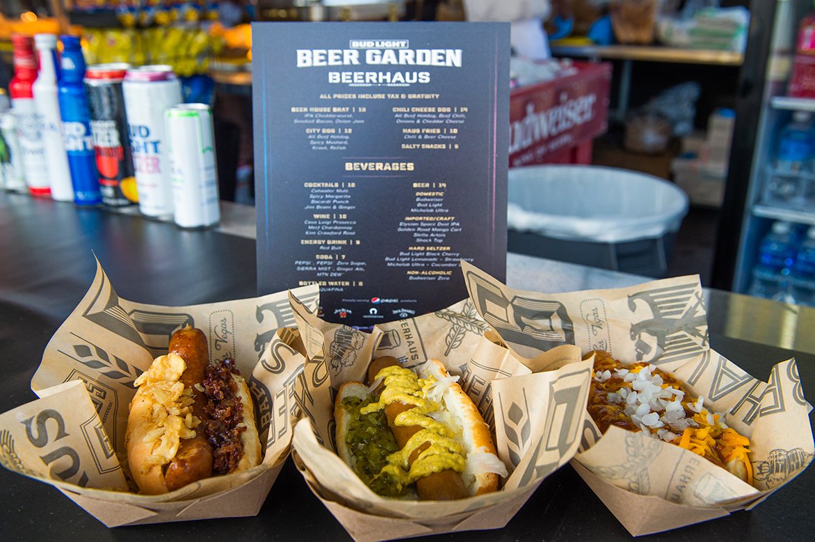 Beerhaus brats at Bud Light Beer Garden