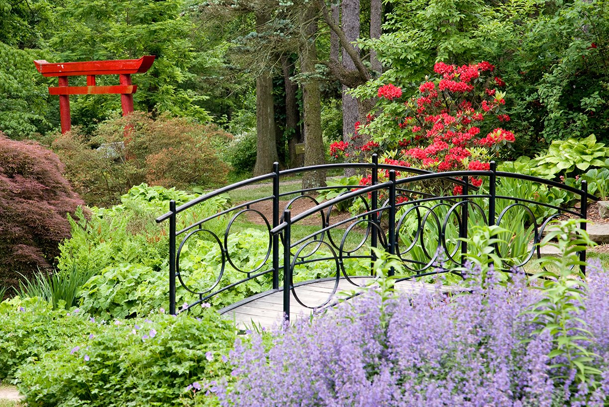 Ladew Topiary Gardens in Maryland - Bridge in The Iris Garden