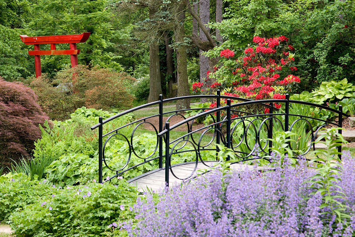 Ladew Topiary Gardens in Maryland - Bridge in The Iris Garden