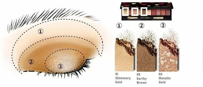 Look 2 Diagram from 2021 Dolce & Gabbana Eye Love Heart Eyeshadow Palette