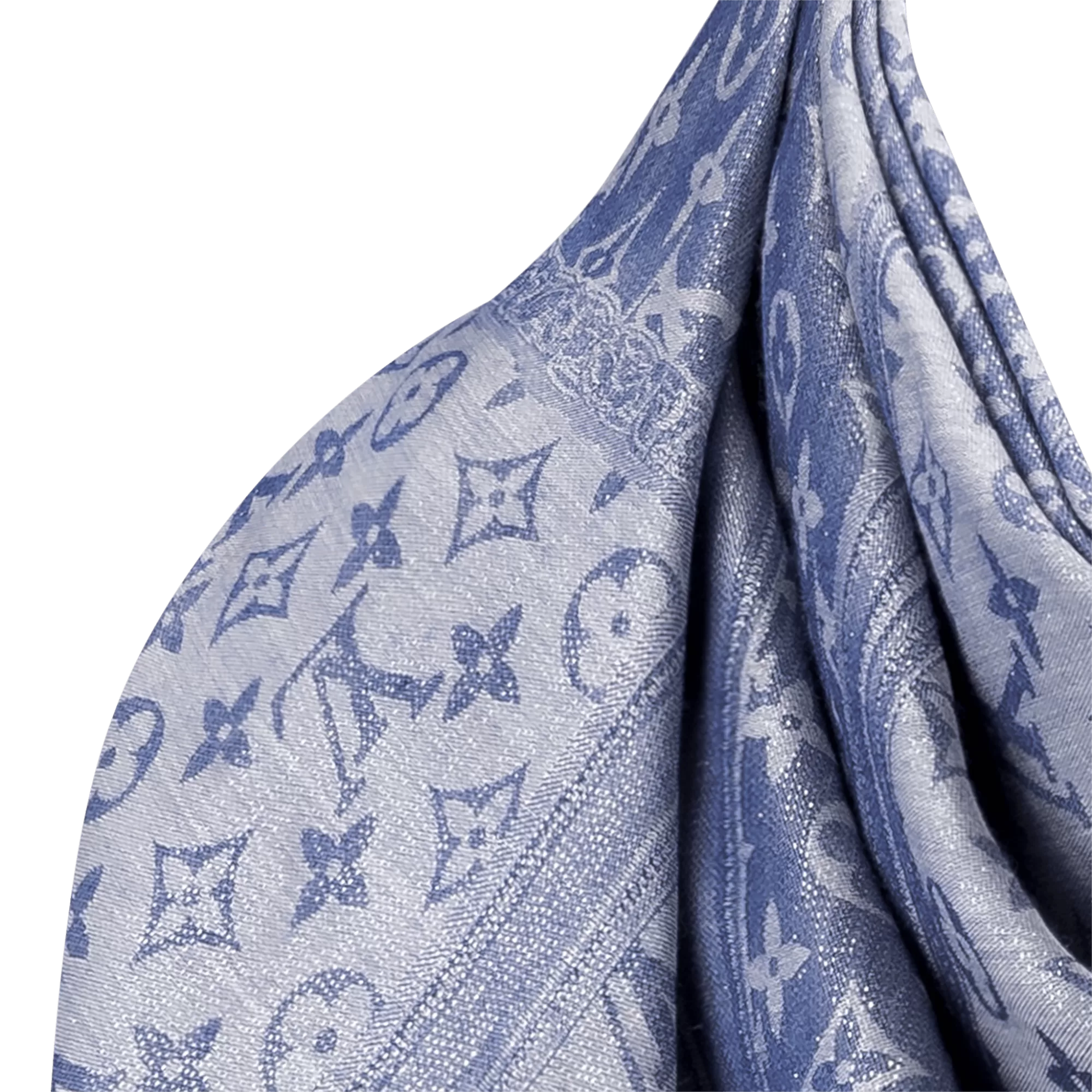 Louis Vuitton Shawl Monogram Denim Blue Silk ref.538640 - Joli Closet