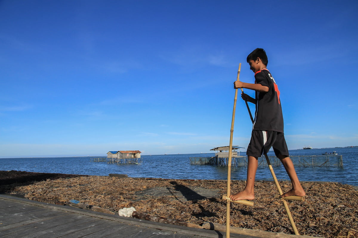 Bamboo Stilts Race in the Philippines
