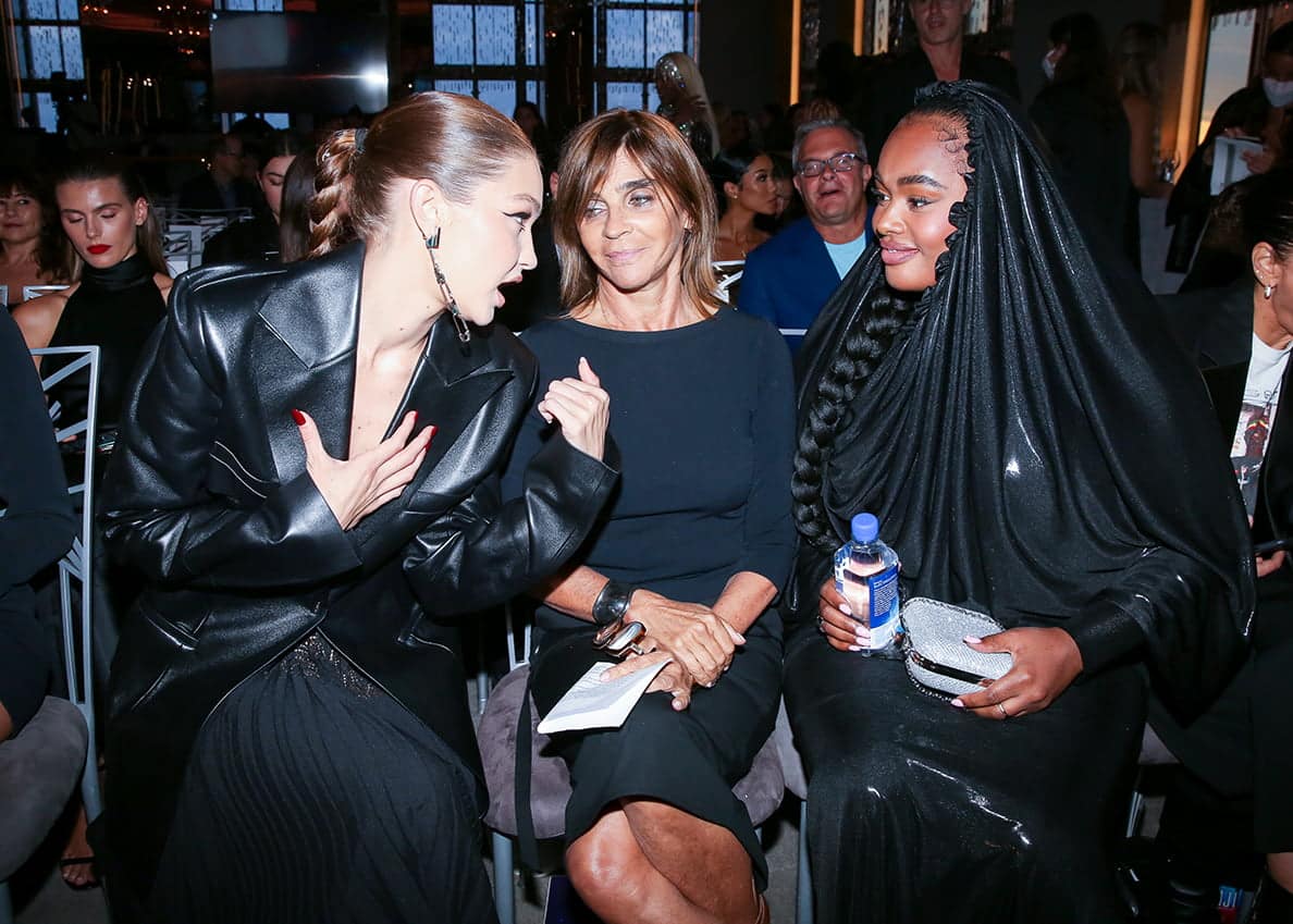 Gigi Hadid, Carine Roitfeld and Precious Lee at the Fashion Media Awards