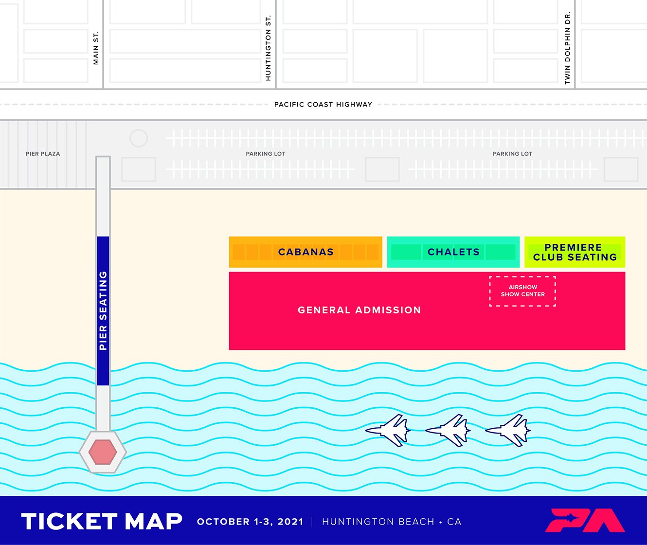 Pacific Airshow Map Huntington Beach