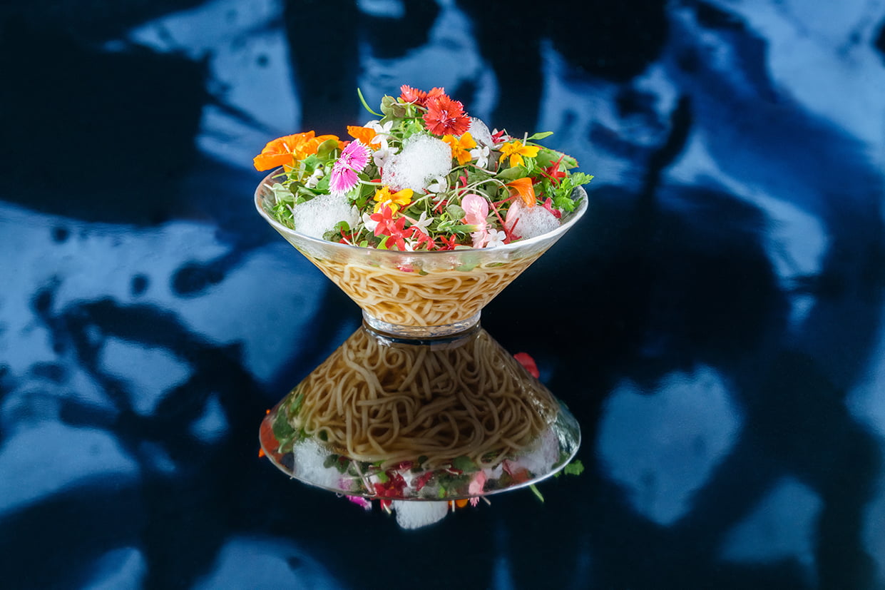 Flower Vegan Ramen (Cold) at Vegan Ramen UZU Tokyo inside teamLab Planets TOKYO in Toyosu, Tokyo