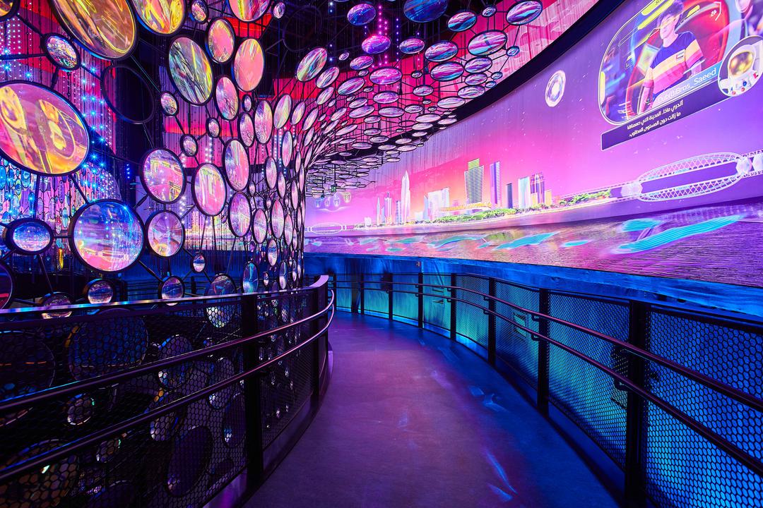 Interior view of Alif - The Mobility Pavilion, Expo 2020 Dubai.