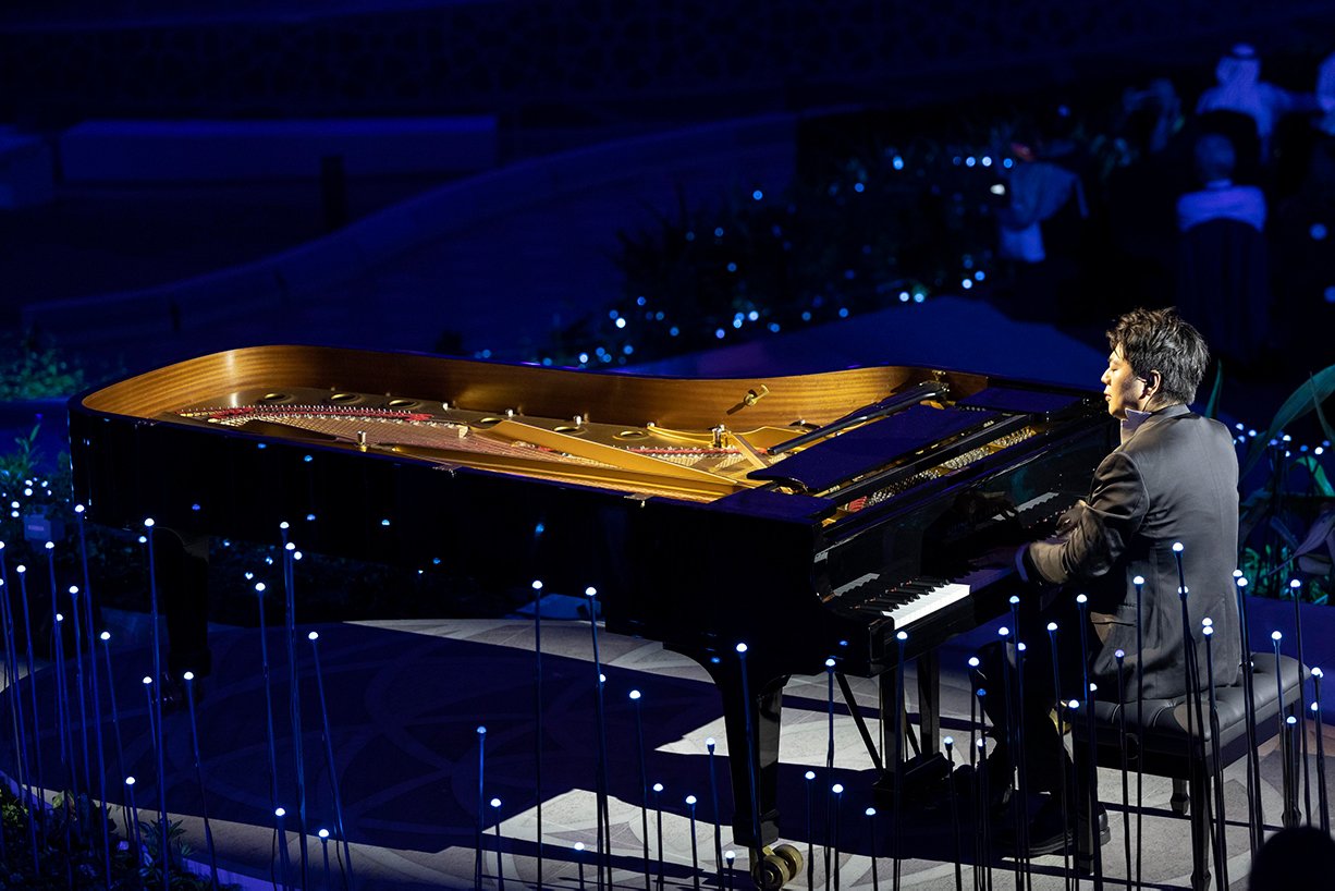 Lang Lang performs during the Expo 2020 Opening Ceremony