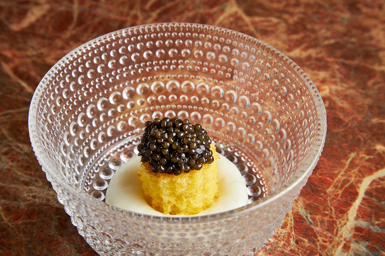 French Perlita Caviar - 8-course Tasting Menu at Luce at InterContinental SF Hotel in downtown San Francisco