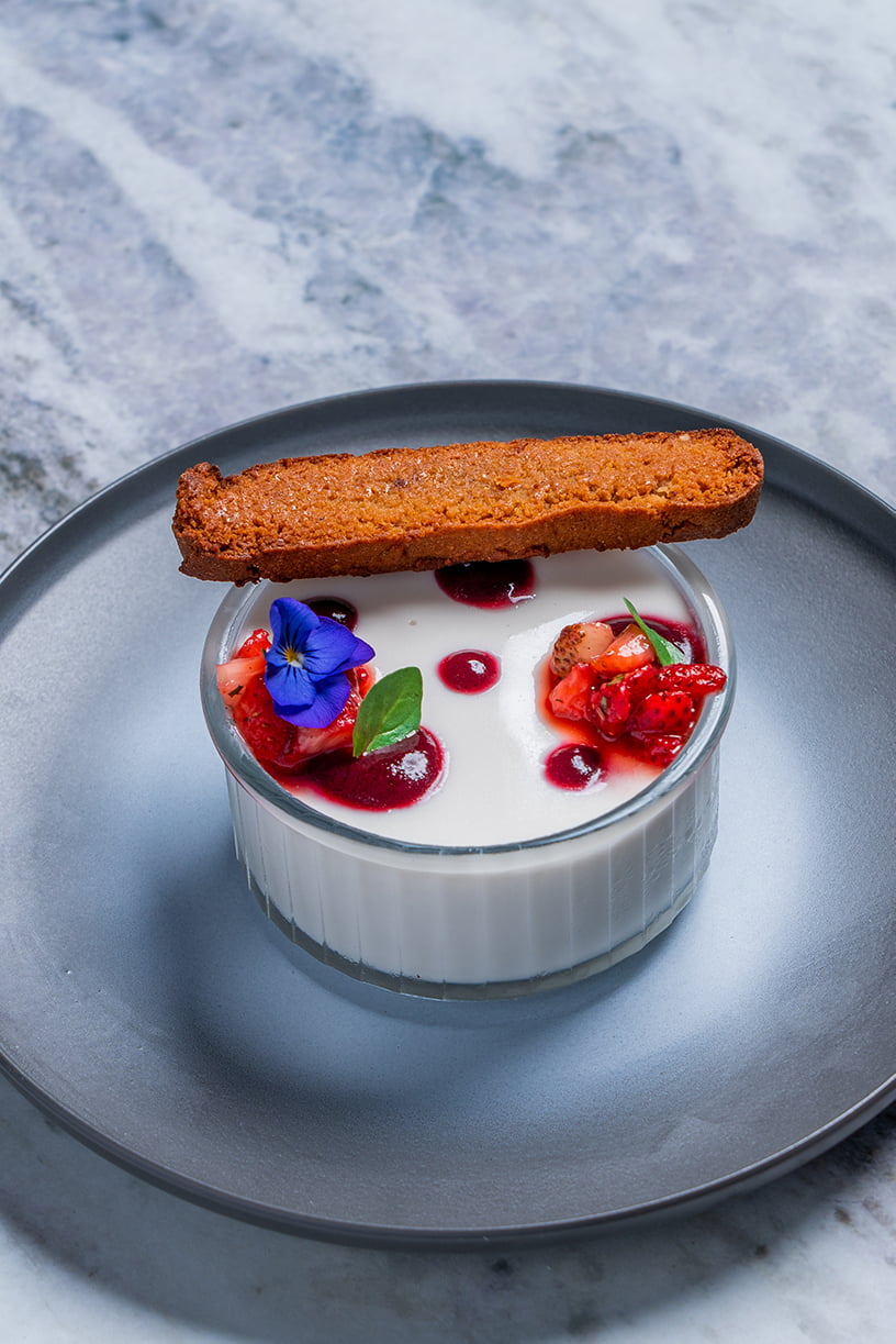Vegan Panna cotta from Sparrow at Hotel Figueroa in Downtown Los Angeles