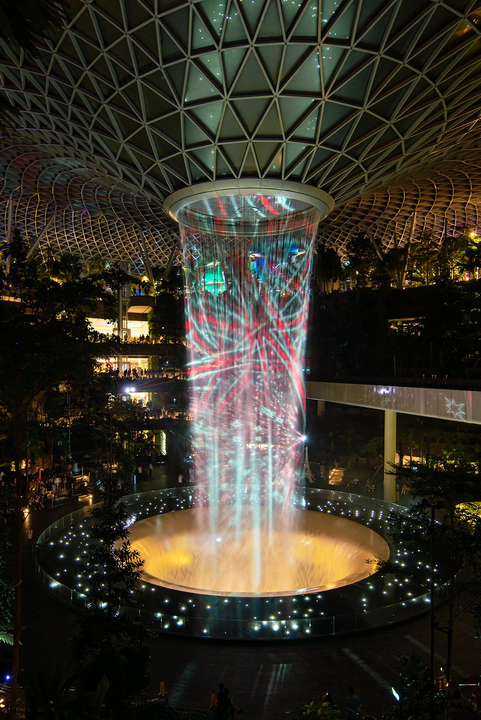 A special Christmas edition of the HSBC Rain Vortex Light & Sound show