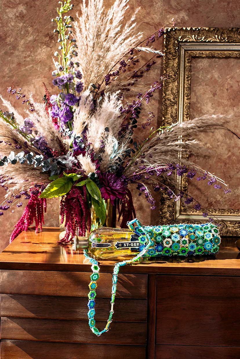 ST~GERMAIN® Elderflower Liqueur x Anna Sui Floral Bottle Tote