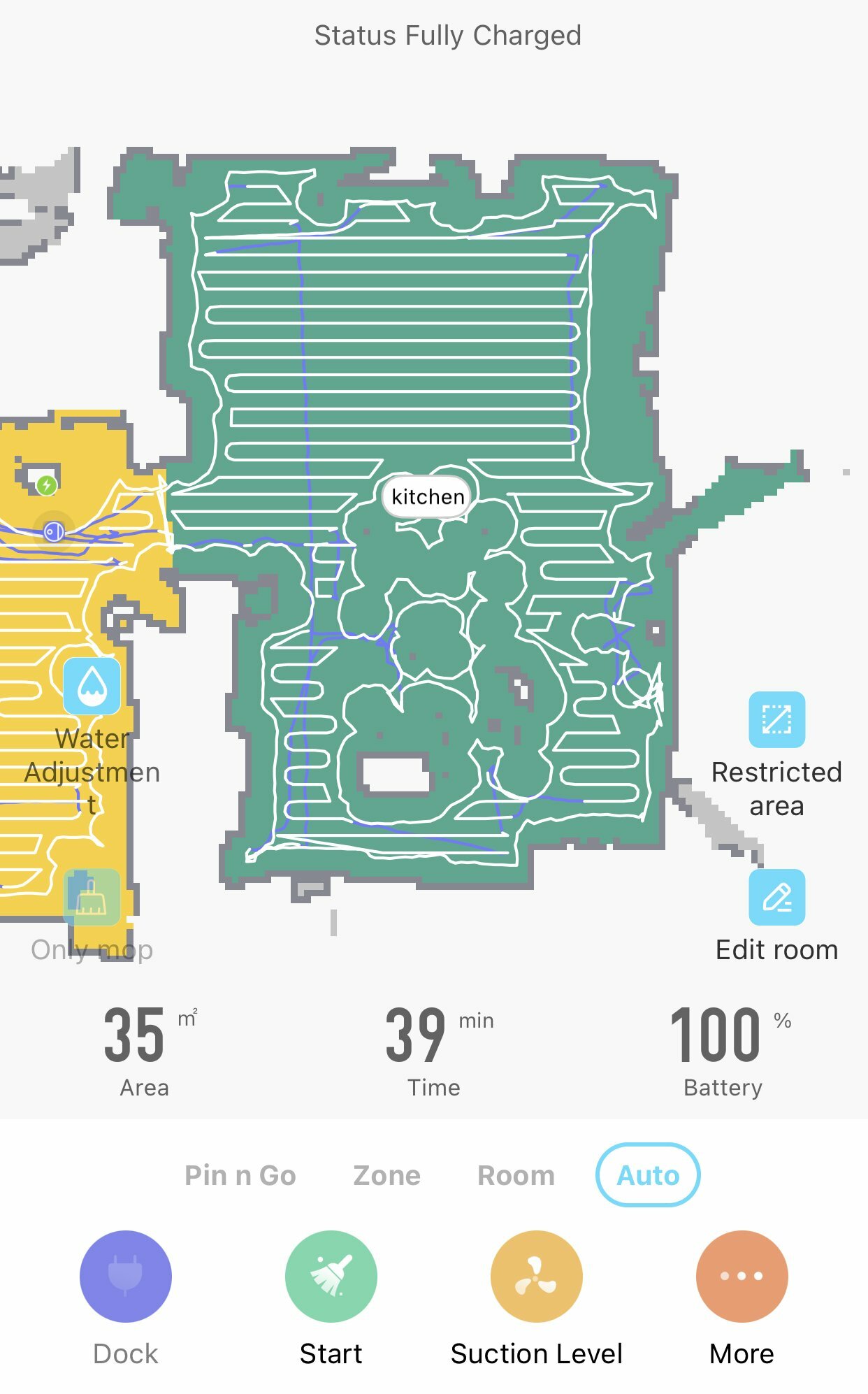 AIRROBO Robot Vacuum Cleaner T10+ App Screenshot - Room mapping