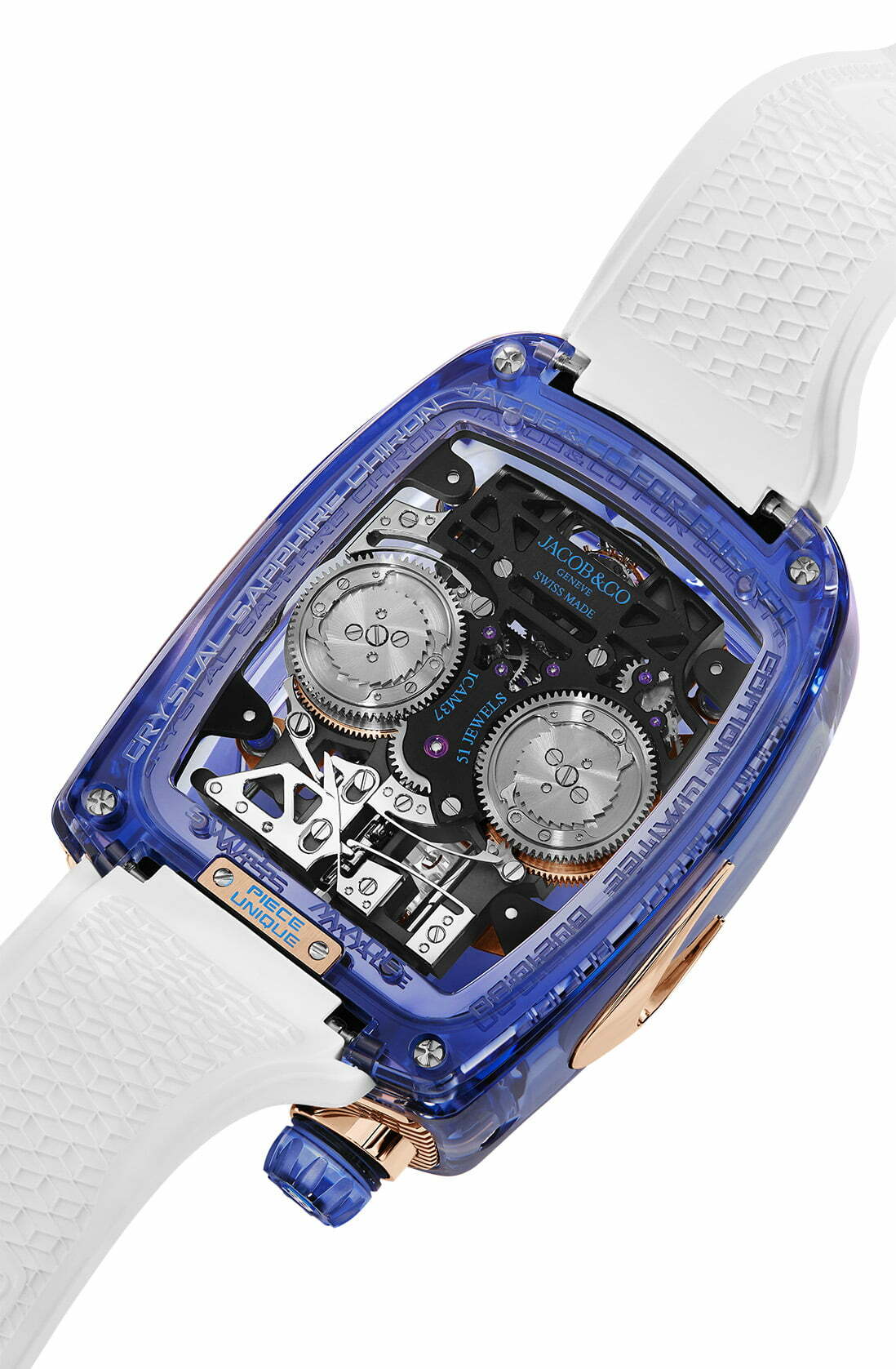 Bugatti Chiron Blue Sapphire Crystal Timepiece from Jacob & Co.