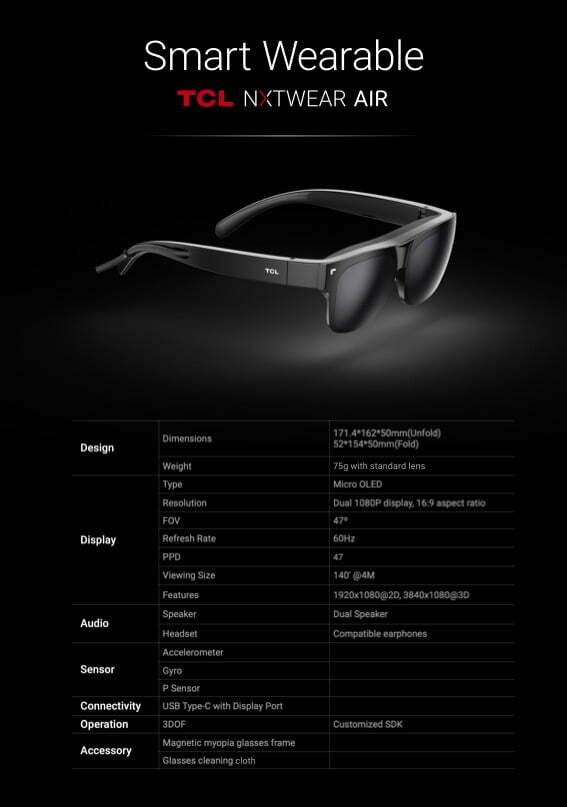 WATCH New Wearable Display Glasses from TCL at CES 2022