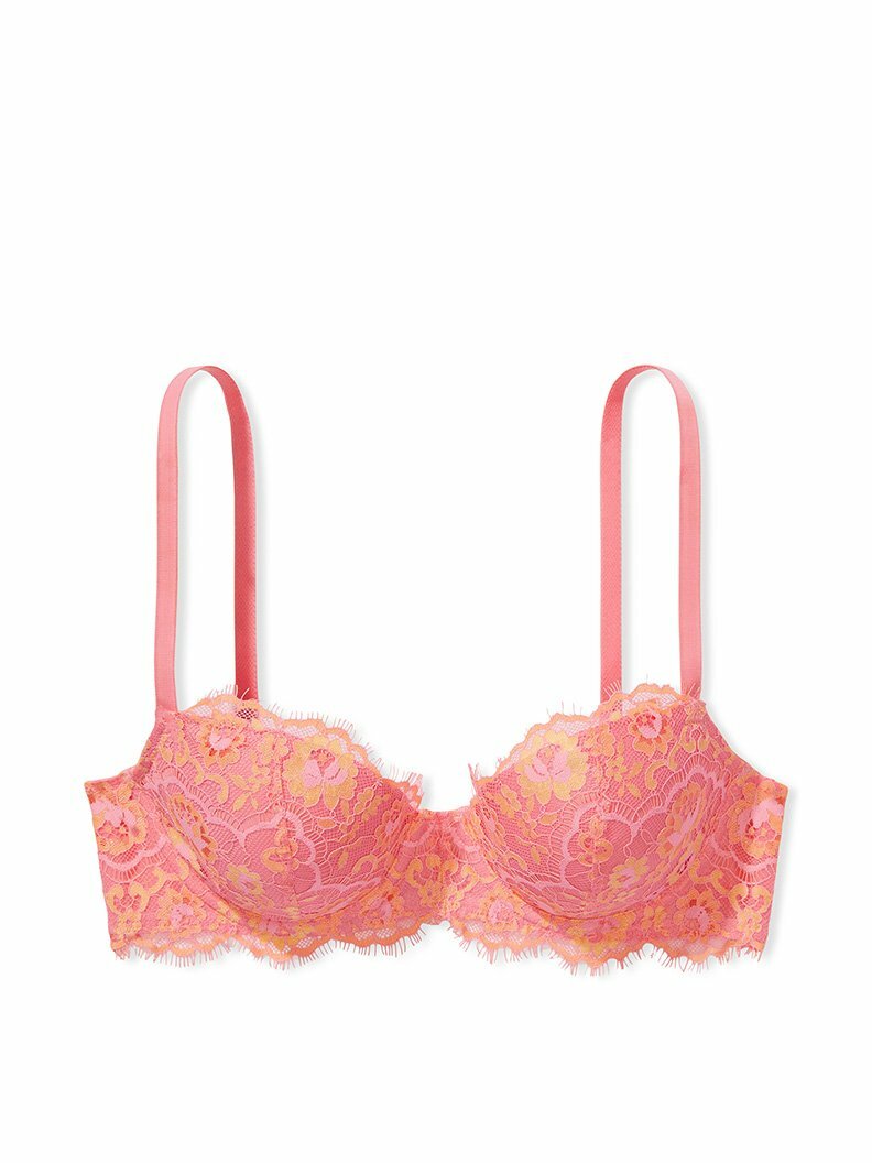 Dream Angels Lightly-Lined Crossdye Lace Demi Bra in Floral Lace