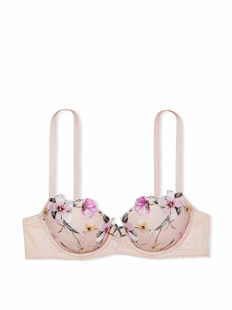 Dream Angels Wicked Unlined Spring-Bouquet Balconette Bra in Floral Embroidery