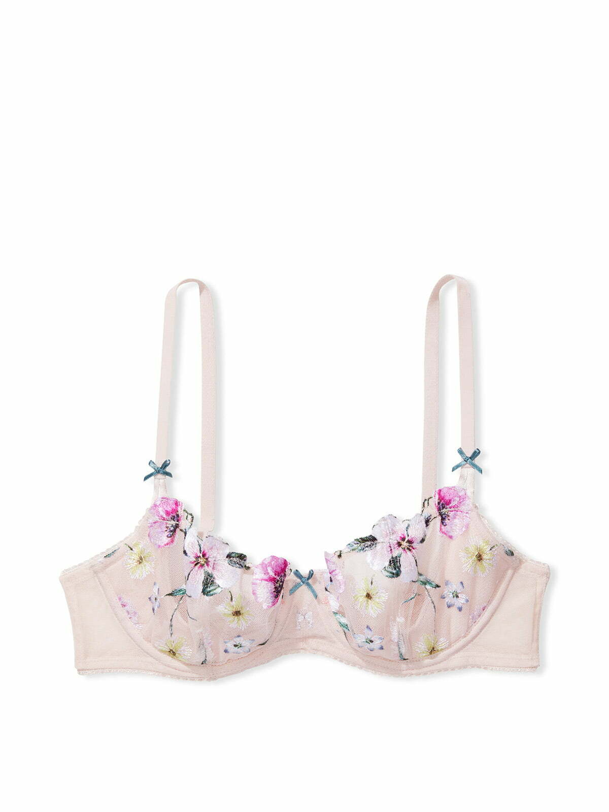 Dream Angels Wicked Unlined Spring-Bouquet Balconette Bra in Floral Embroidery
