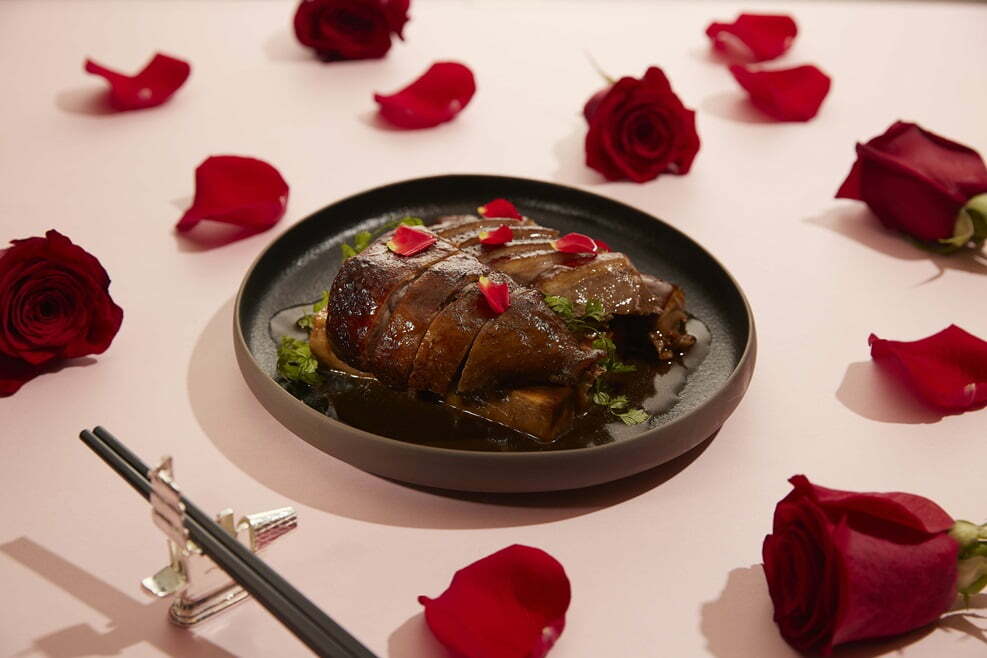 Floral Flavours at Spring Moon – Stewed goose smoked with rose tea leaves