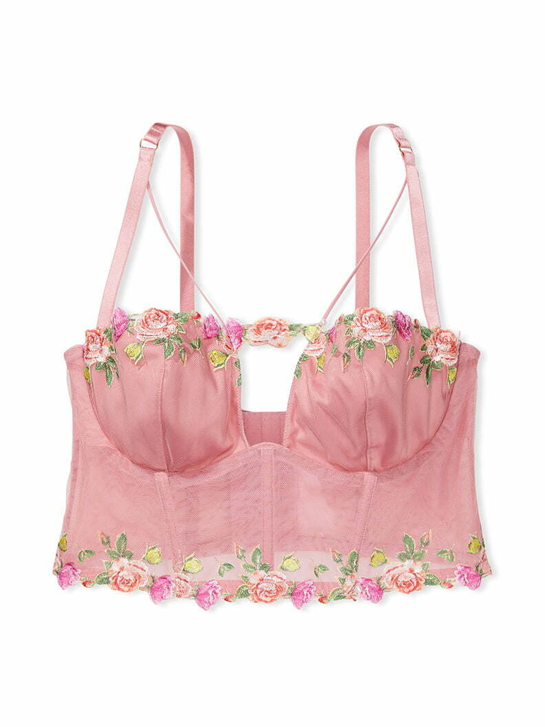 Very Sexy Unlined Rose Embroidered Bra Top
