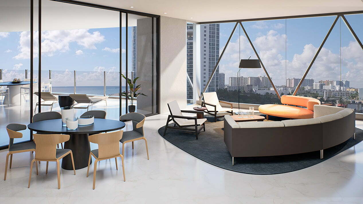 Bentley Residences Miami - West Unit - Livingroom